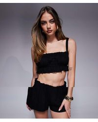 Princess Polly - Ruched Crop Top And Shorts Set - Lyst