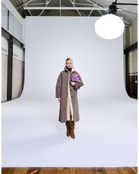 ASOS - Longline Trench Coat With Pleat Detail - Lyst