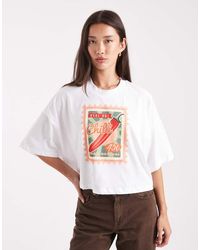 ONLY - Cropped T-Shirt Met Grafische Chilli-Print - Lyst
