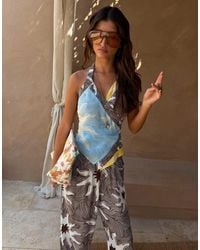 Never Fully Dressed - Pantaloni A Fondo Ampio Con Coulisse Con Stampa Di Soli - Lyst