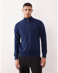 Barbour - Cotton Half Zip Knitted Jumper - Lyst