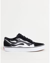 Vans Old Skool - Sneakers Met Vlammen in het Zwart voor heren - Lyst