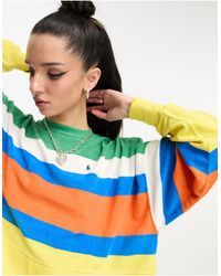 Polo Ralph Lauren - Icon Logo Stripe Terry Sweatshirt Boxy Fit - Lyst