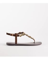 ASOS - Fortuna Toe Post Flat Sandals With Coins - Lyst