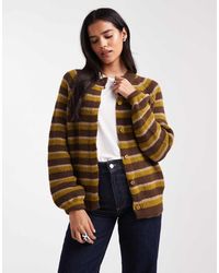 ASOS - Gebreid Vest Met Raglanmouwen En Groene Strepen - Lyst