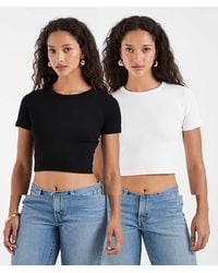 JJXX - Florie Ribbed Cropped Baby T-shirt Two Pack - Lyst