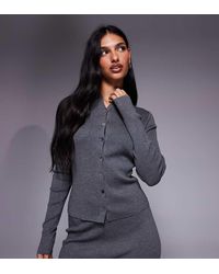 Kaiia - Exclusive Fine Knit Button Through Cardigan Co-Ord - Lyst