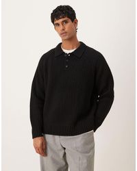 ASOS - – gerippter oversize-strickpullover aus schwerem wollmix - Lyst