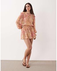 Aray - Sheer Off Shoulder Mini Beach Dress - Lyst