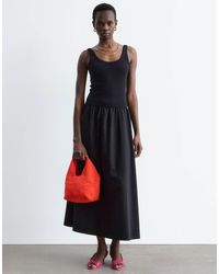 & Other Stories - Fitted Bodice Maxi Jersey Dress With Cotton Poplin Skirting - Lyst