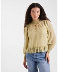 New Look - Burnout Chiffon Blouse - Lyst
