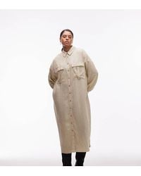 ASOS - Asos Design Curve Relaxed Shirt Maxi Dress With Pockets - Lyst