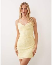 Vila - Cowl Neck Textured Cami Mini Dress - Lyst