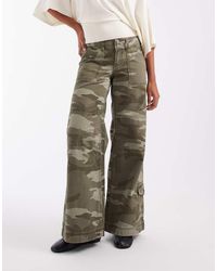 Hollister - Low Rise Wide Leg Utility Detail Trousers - Lyst