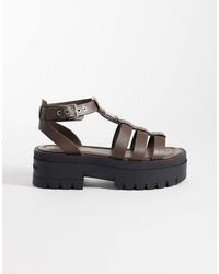 Tommy Hilfiger - Real Leather Chunky Sandals - Lyst