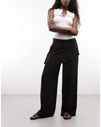 ASOS - Straight Leg Trousers With Skirt Detail - Lyst