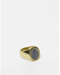 Icon Brand Corazon - anello a sigillo con pietra composita ovale color - Bianco