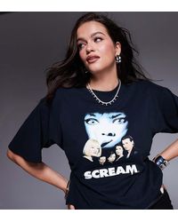 ASOS - Asos Design Curve Corset Waist T-shirt With Scream Licence Graphic - Lyst