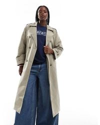 Vero Moda - Gabardina Larga Con Cinturón De -Beis Neutro - Lyst