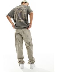 ASOS - T-shirt oversize en tissu épais avec imprimé artistique abstrait au dos - marron délavé - Lyst