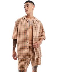 ASOS - Recht Oversized Geruit Overhemd Met Reverskraag - Lyst