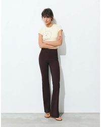 Pull&Bear - Flare-Broek Met Halfhoge Taille - Lyst