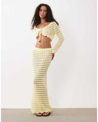 Miss Selfridge - Crochet Maxi Skirt Co-ord - Lyst