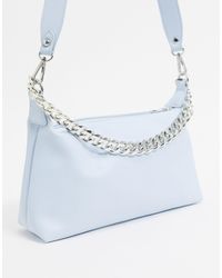 Bershka Chain Detail Bag - Blue