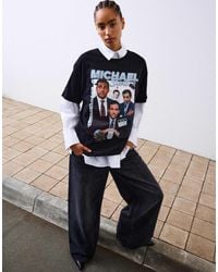Bershka - T-shirt à imprimé michael the office à manches courtes - Lyst