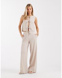ONLY - Broek Met Wijde Pijpen En Elastische Taille - Lyst