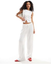 ASOS - Low Rise Broderie Wide Leg Trousers Co Ord - Lyst