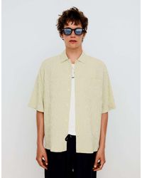 Bershka - Short Sleeve Boxy Fit Stripe Shirt - Lyst