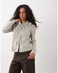Wednesday's Girl - Wednesdays Girl Ruffle Collared Cardigan - Lyst