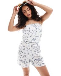 ONLY - Geo Print Bandeau Top Co-ord - Lyst