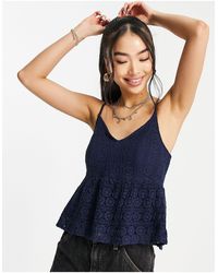 Abercrombie & Fitch Bare Lace Cami Top - Blue