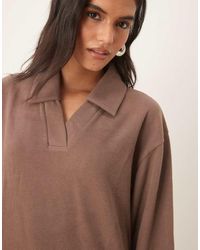 ASOS - Supersoft Rugby Collar Long Sleeve Tee - Lyst