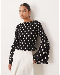 ASOS - Shirred Bodice Long Sleeve - Lyst
