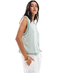 ASOS - Knitted Tank Top With Contrast Blanket Stitch - Lyst