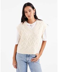 Vero Moda - Gebreide Spencer Met Textuur En V-Hals - Lyst