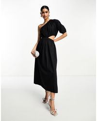 Pretty Lavish - Asymmetric Cut Out Smock Midaxi Dress - Lyst