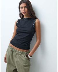 ASOS - Tank Top With Stud Details - Lyst