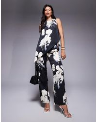 ASOS - Pantaloni Sartoriali Dritti Cargo Con Stampa A Fiori - Lyst
