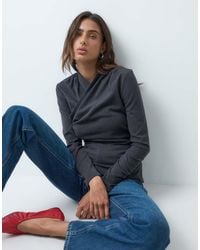 ASOS - Supersoft Drape High Neck Wrap Top - Lyst