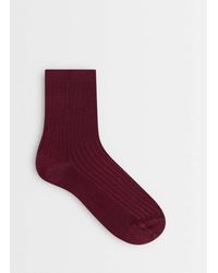TOPSHOP - Calcetines Acanalados Lillie En-Rojo - Lyst