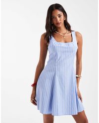 New Look - – gestreiftes minikleid aus popeline - Lyst