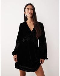 Nobody's Child - Aquarius Embroidered Velvet Mini Dress - Lyst