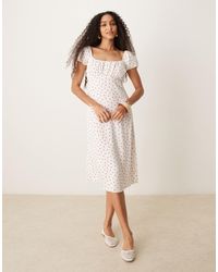Nobody's Child - Raven Puff Sleeve Midi Dress - Lyst
