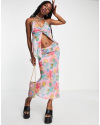 Collusion - Floral Printed Midi Skirt - Lyst