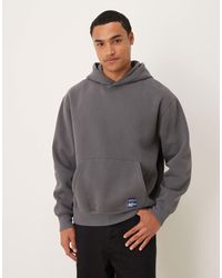 ASOS - Oversized Hoodie With Woven Label Badge - Lyst