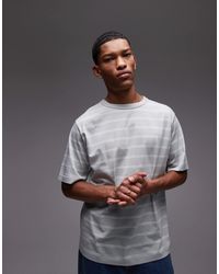 ARKET - T-shirt oversize à rayures en jersey épais - gris et blanc - Lyst